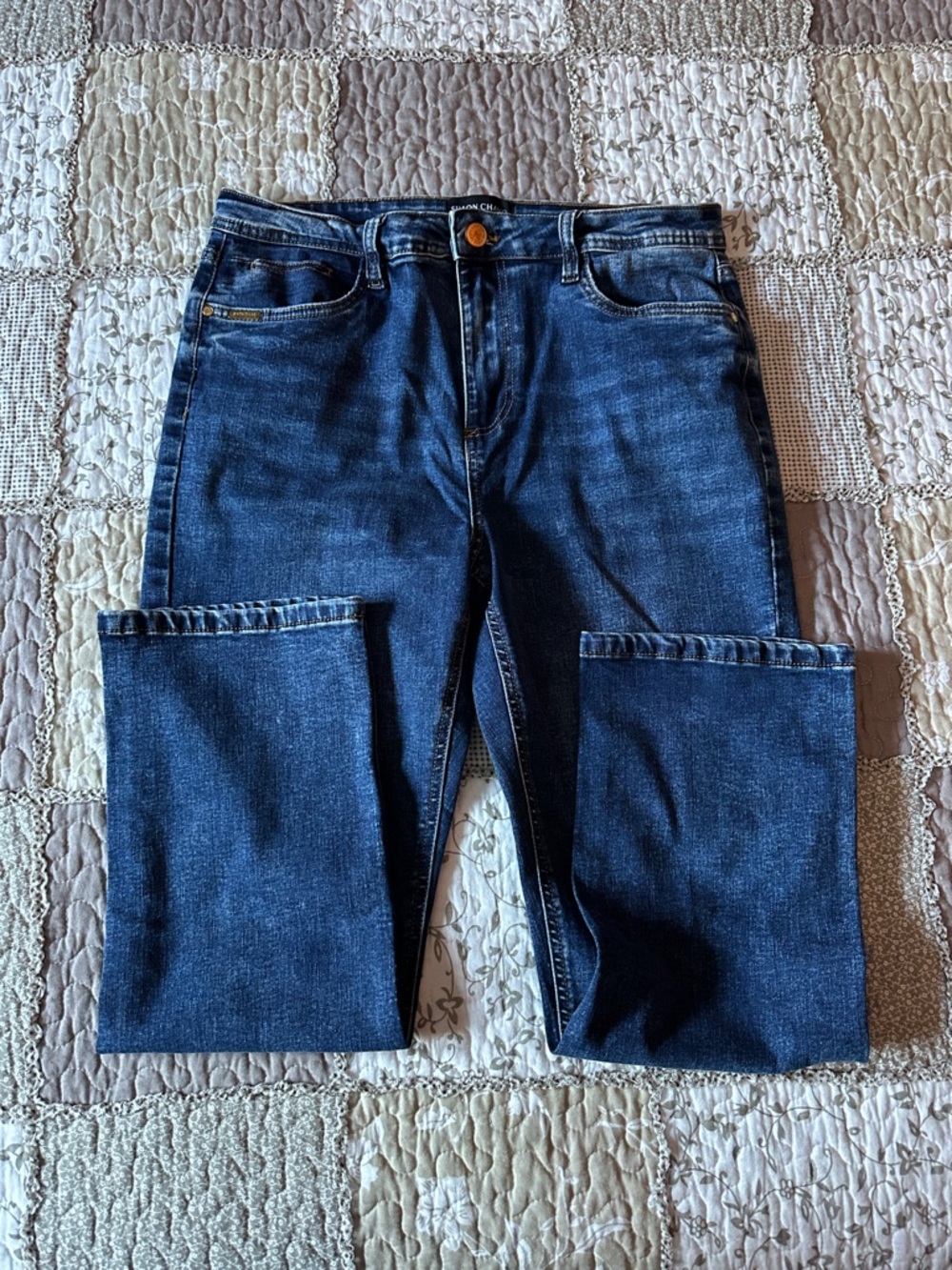 Simon Chang Women's Straight Leg Petite Jeans